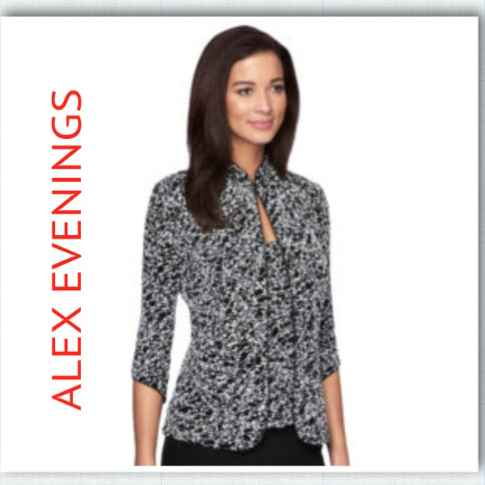 2 Piece Alex Evenings Glitter Knit Top & Cover Set